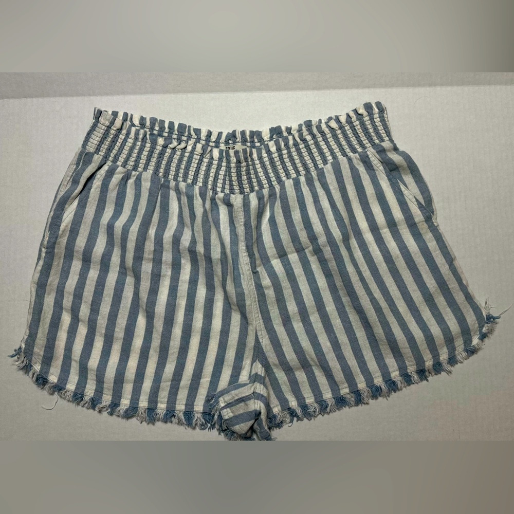 True Craft light blue and white striped shorts. Size XL.